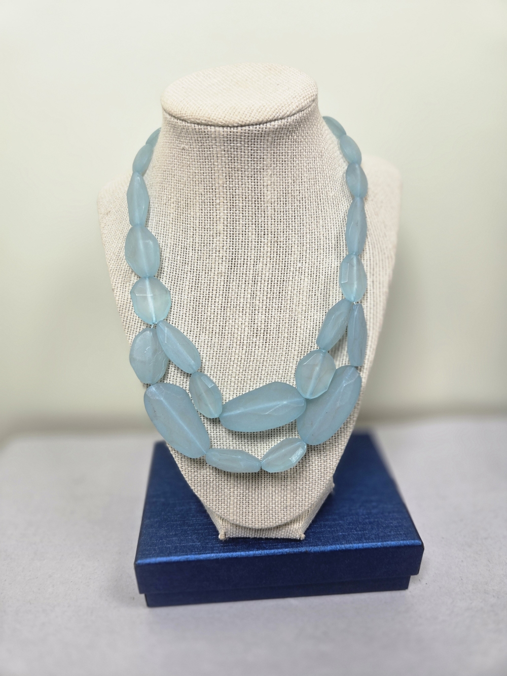 Light Blue Statement Bead Necklace